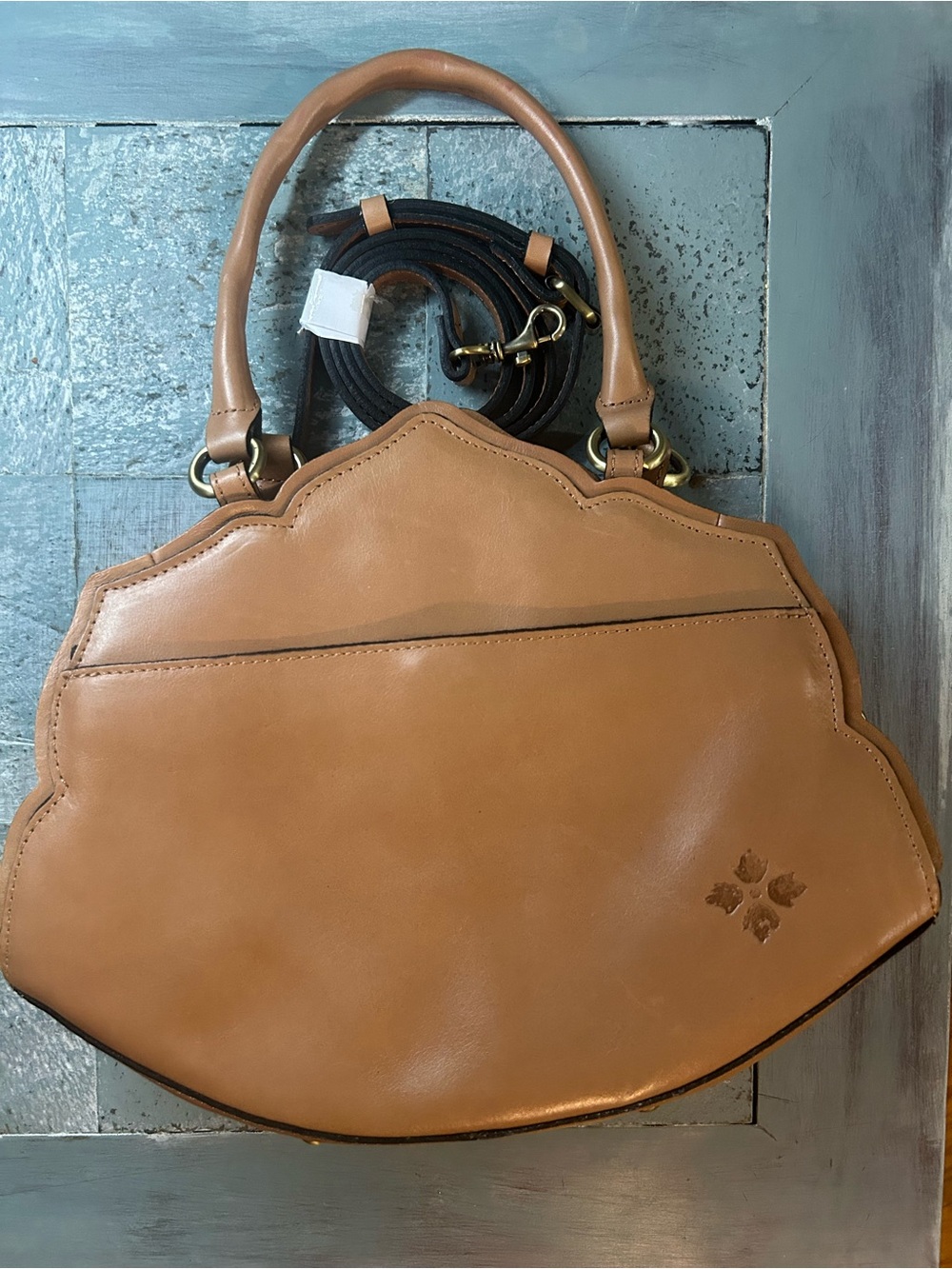 Patricia Nash Tan Floral Petal Crossbody Satchel - Picture 4 of 9